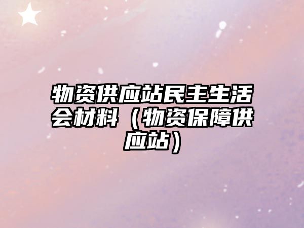 物资供应站民主生活会材料（物资保障供应站）