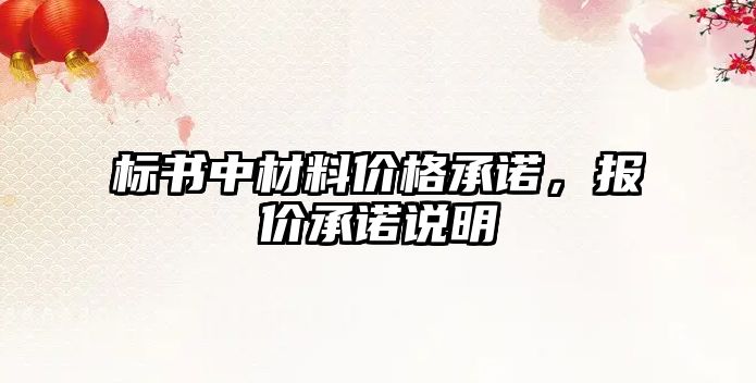 标书中材料价格承诺，报价承诺说明